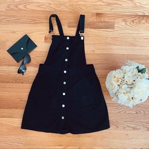Black overall dress